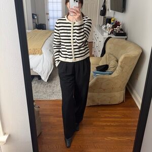 Wool-blend striped cardigan